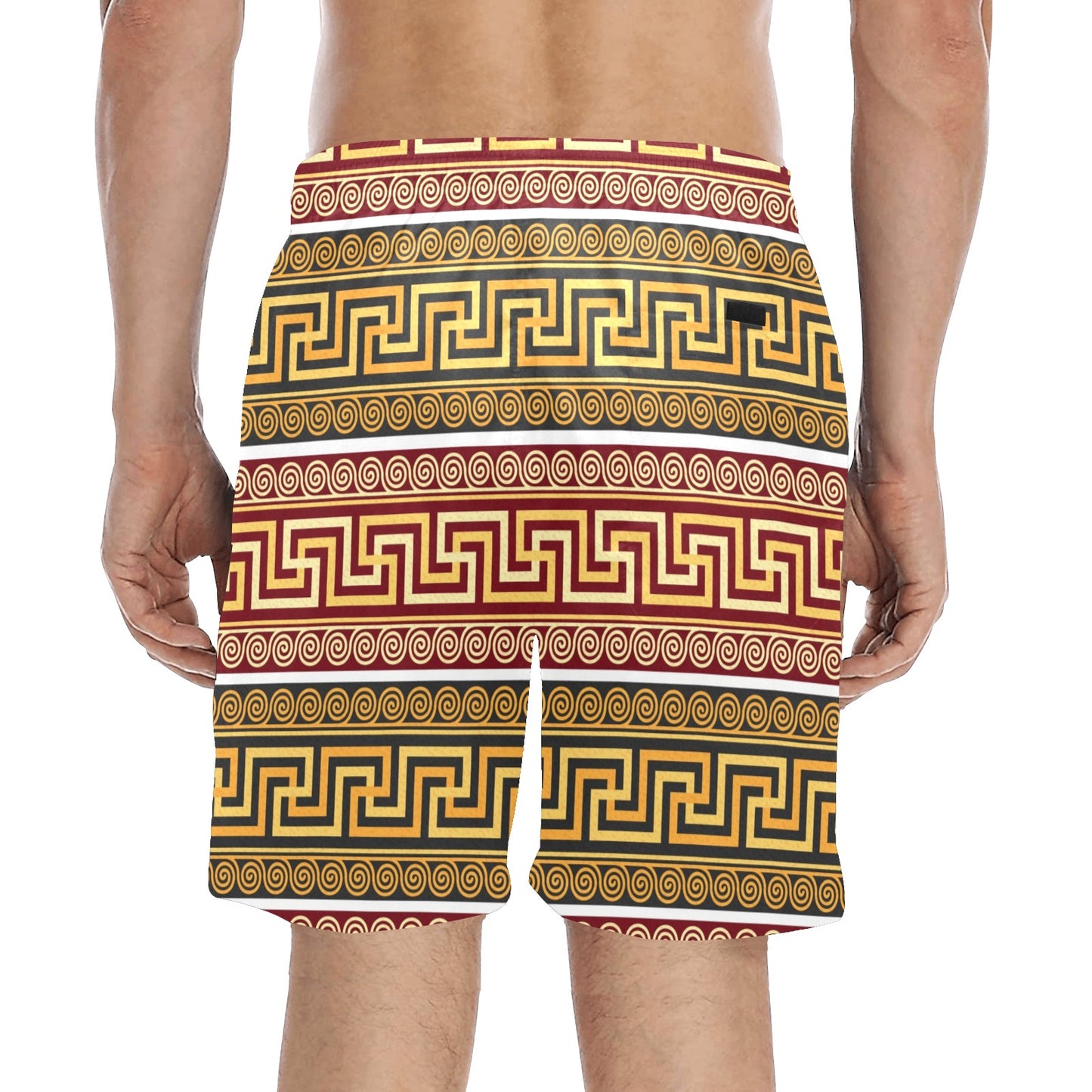 Ancient Greek Pattern Print Design LKS302 Men's Swim Trunks Beach Shorts