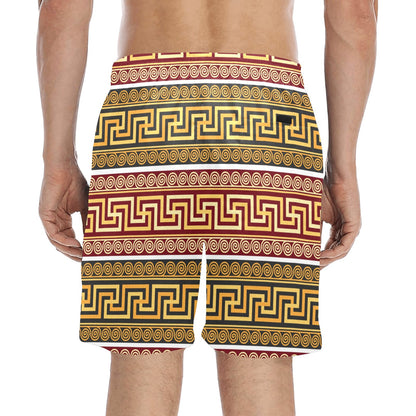 Ancient Greek Pattern Print Design LKS302 Men's Swim Trunks Beach Shorts
