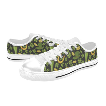 St Patricks Day Print Design LKS307 Women's White Low Top Shoes