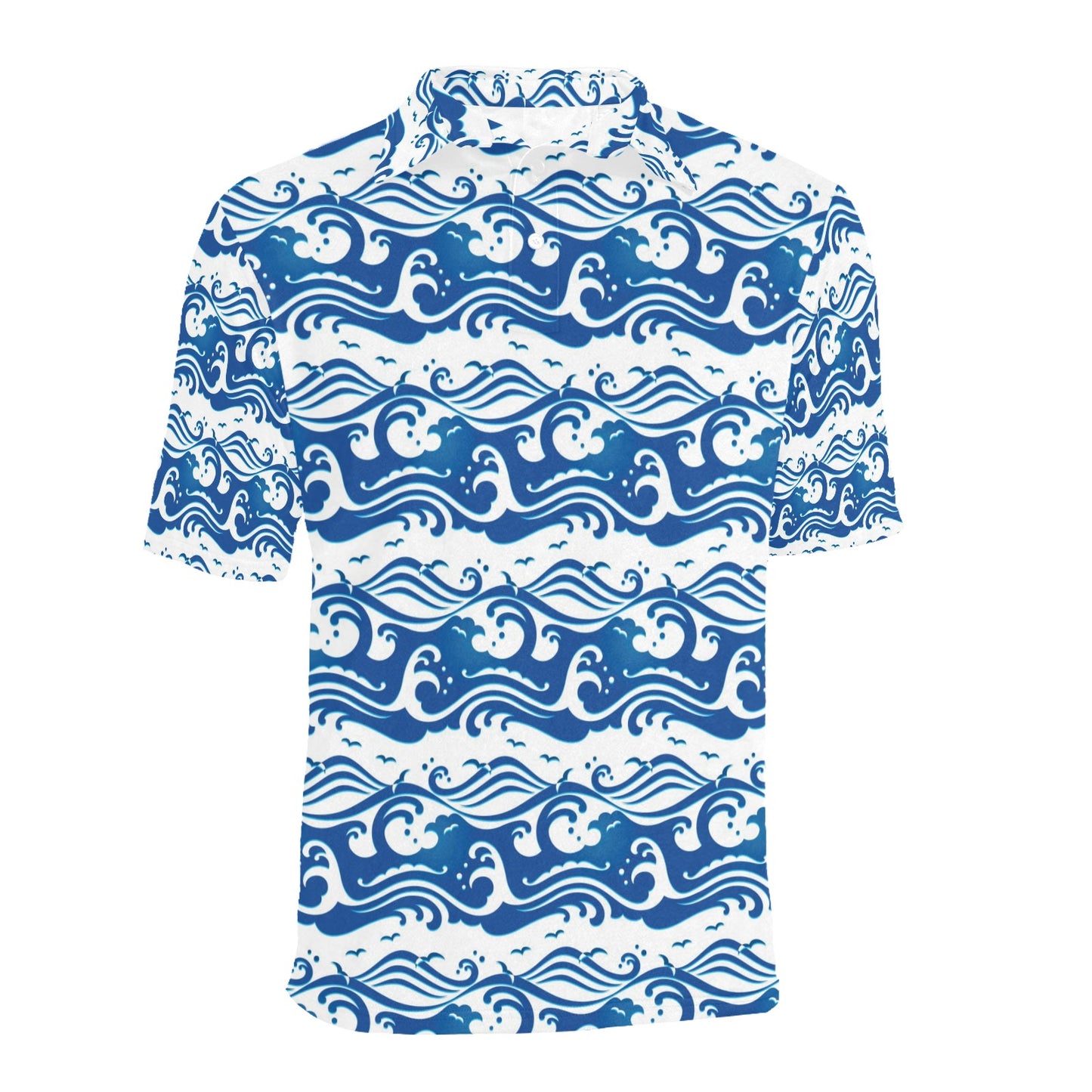Wave Print Design LKS303 Men Polo Shirt