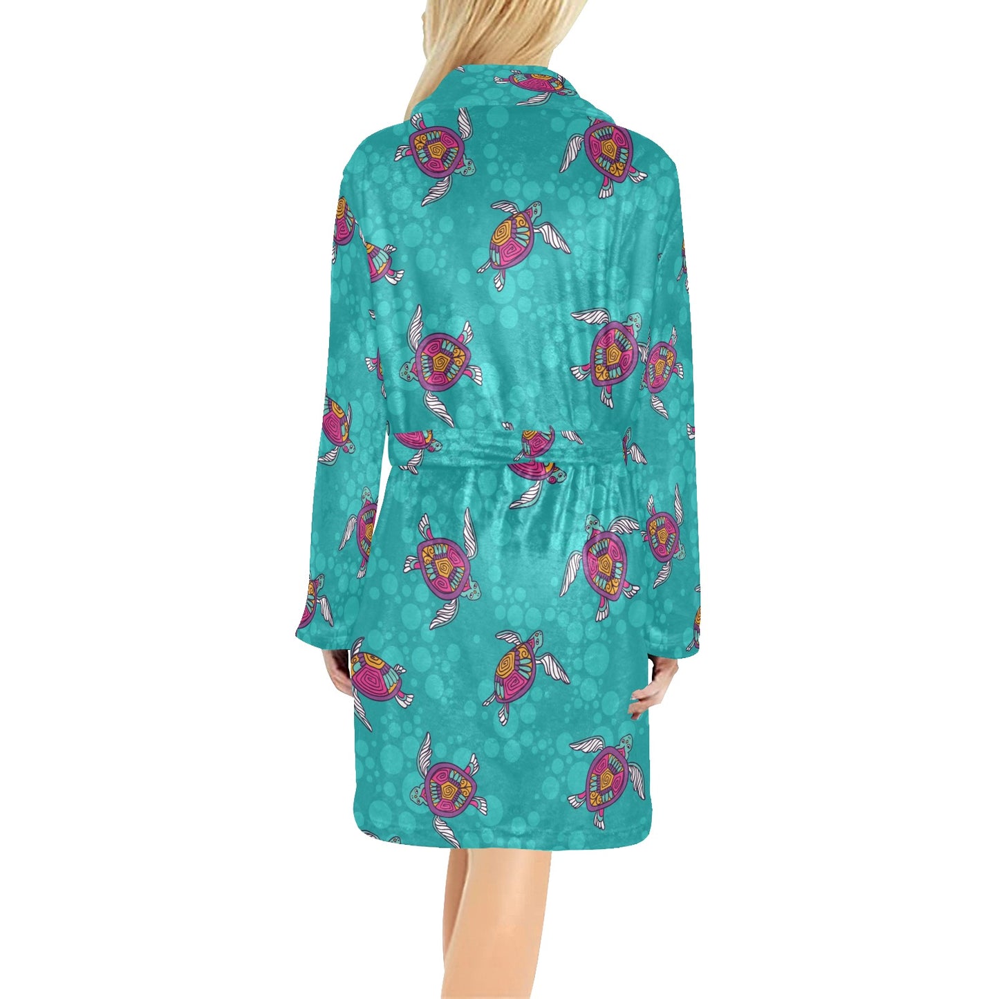 Sea Turtle Pattern Women's Fleece Robe