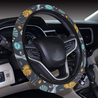 Underwater Dolphin Print Design LKS304 Steering Wheel Cover with Elastic Edge