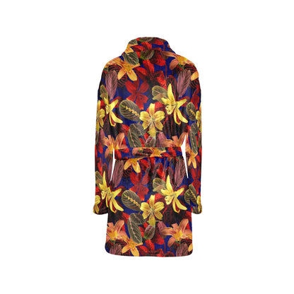 Lily Pattern Print Design LY014 Women's Fleece Robe