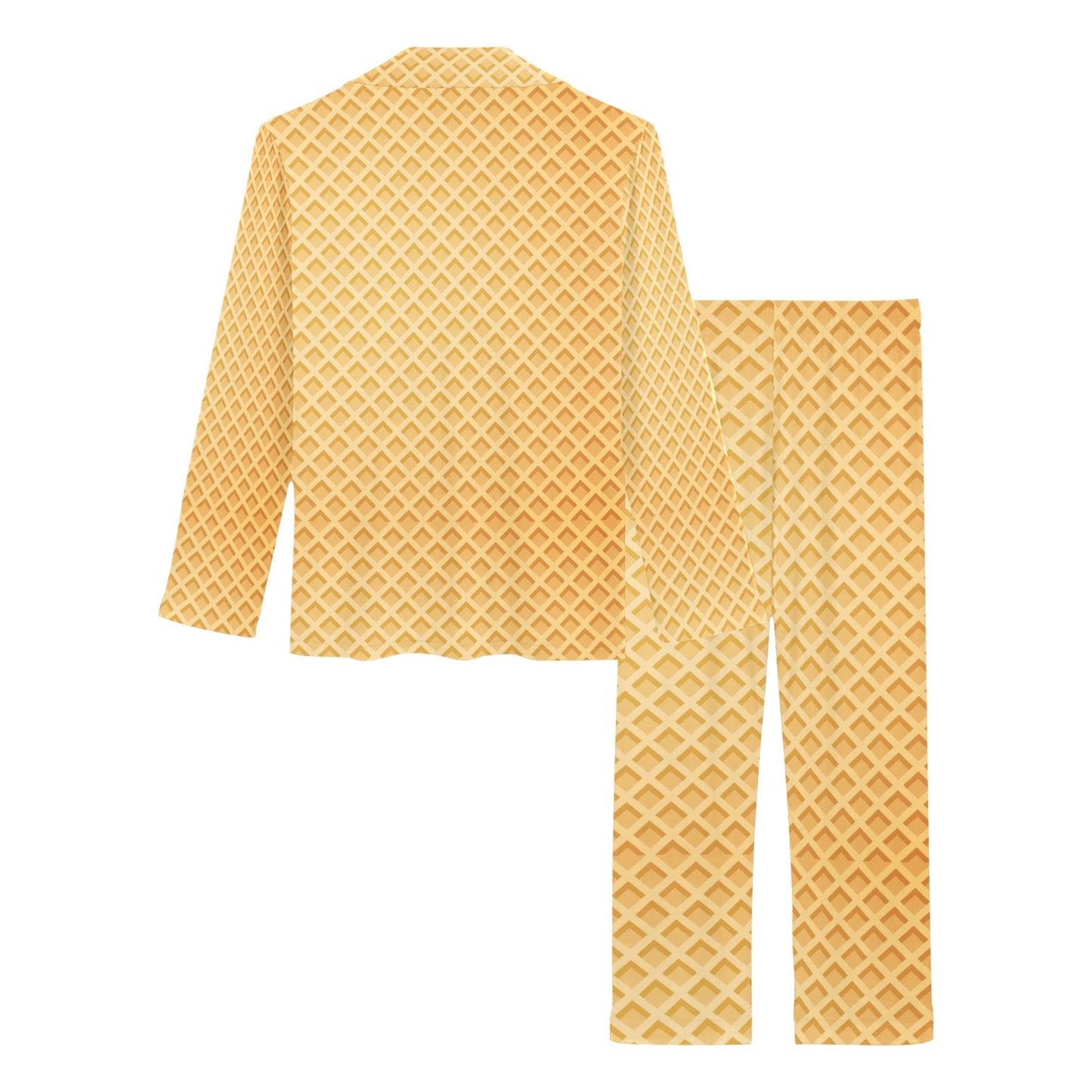 Waffle Texture Print Design LKS302 Women's Long Pajama Set