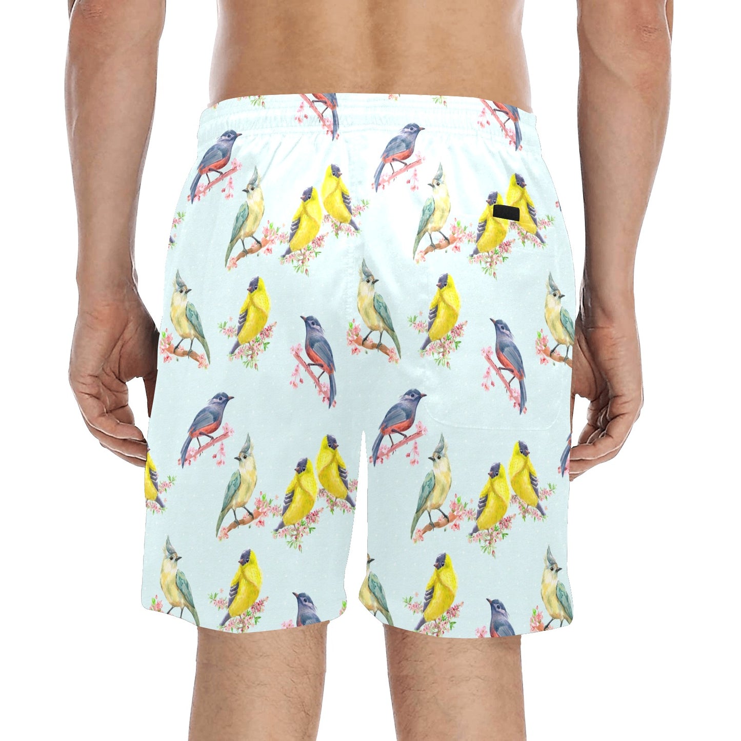 Bird Sweet Themed Print Pattern Men's Swim Trunks Beach Shorts