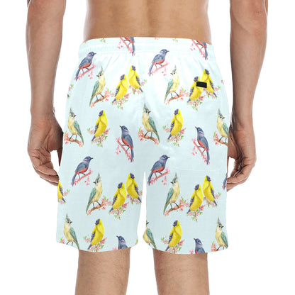 Bird Sweet Themed Print Pattern Men's Swim Trunks Beach Shorts