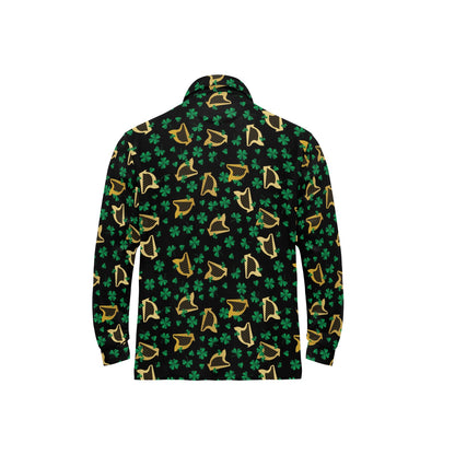 Harp Print Design LKS402 Long Sleeve Polo Shirt For Men's