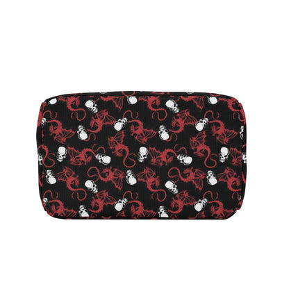Skull With Red Dragon Print Design LKS304 Insulated Lunch Bag
