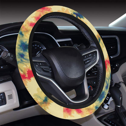 Tie Dye Print Design LKS302 Steering Wheel Cover with Elastic Edge