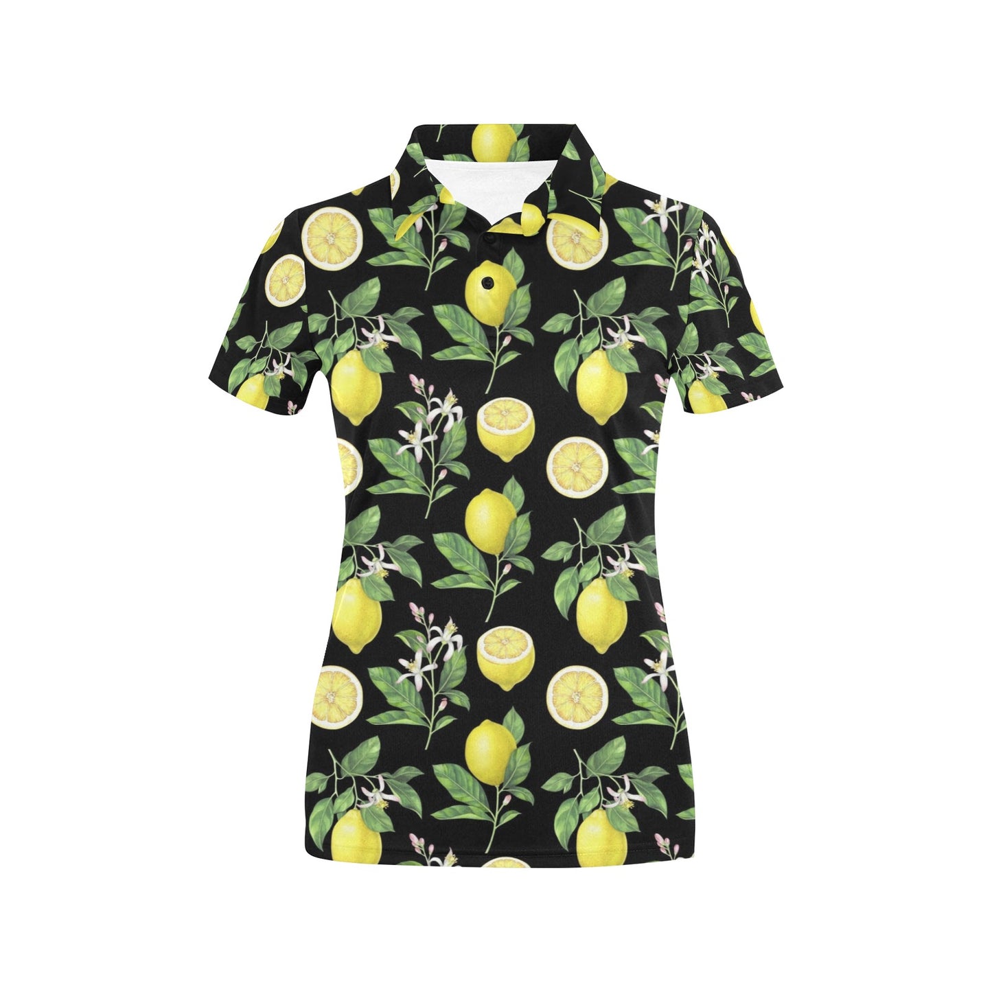 Lemon Pattern Print Design LM02 Women's Polo Shirt