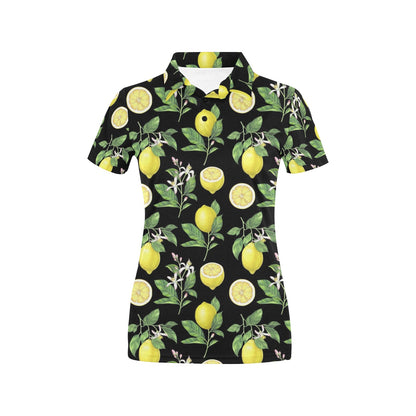 Lemon Pattern Print Design LM02 Women's Polo Shirt