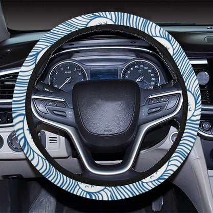 Wave Print Design LKS306 Steering Wheel Cover with Elastic Edge
