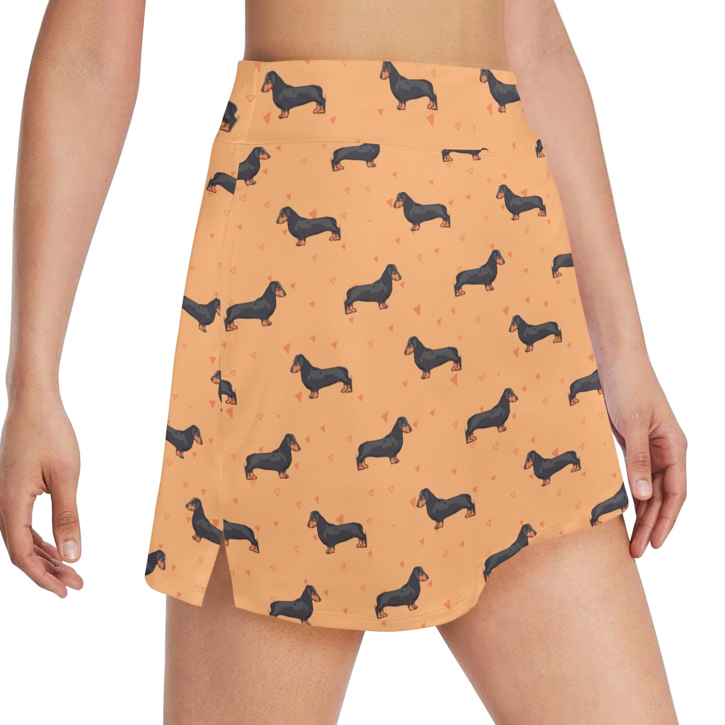 Dachshund Draw Print Pattern 17" Golf & Pickleball Skort with Pockets
