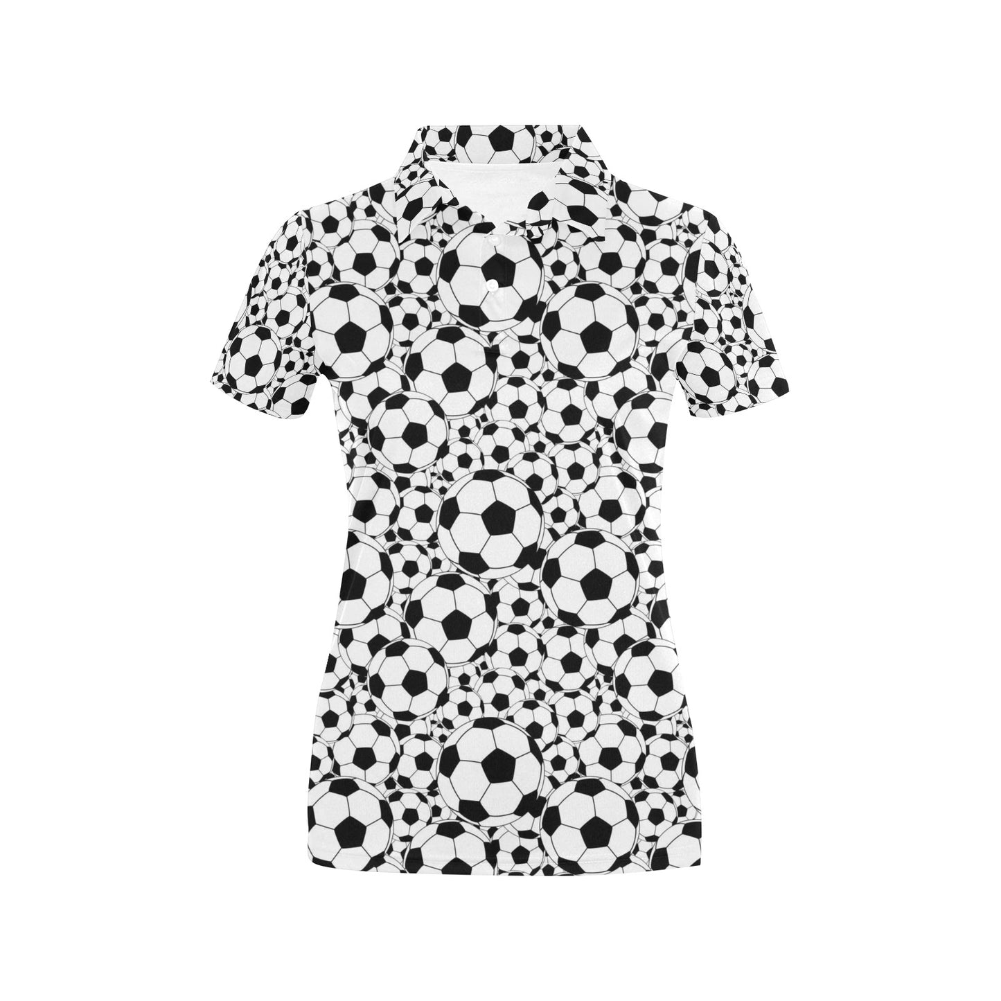 Soccer Ball Print Design LKS301 Women's Polo Shirt