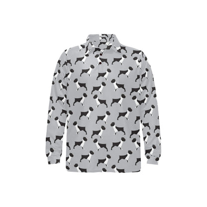 Boxers Pattern Print Design 01 Long Sleeve Polo Shirt For Men's
