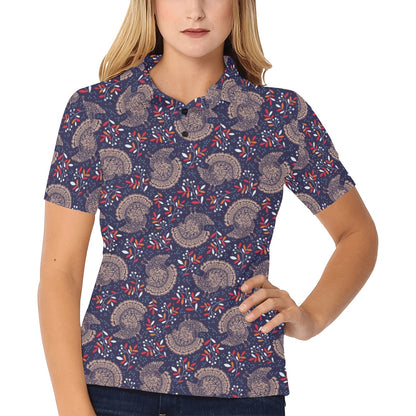 Turkey Print Design LKS401 Women's Polo Shirt