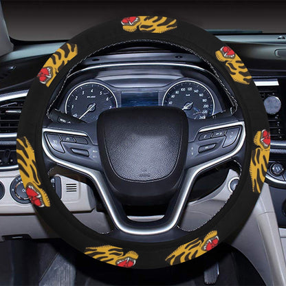 Tiger Head Print Design LKS306 Steering Wheel Cover with Elastic Edge
