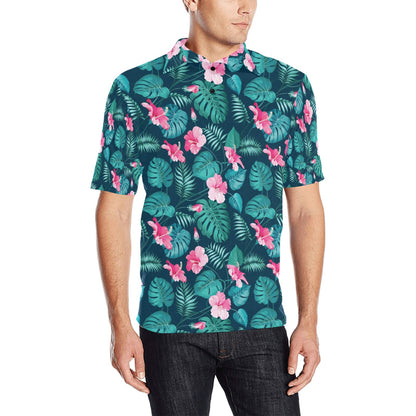 Summer Floral Print Design LKS301 Men Polo Shirt