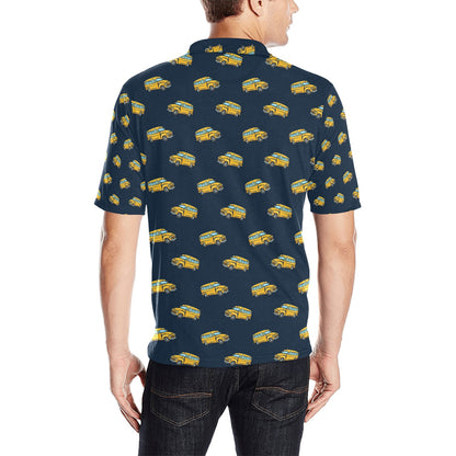 School Bus Print Design LKS304 Men Polo Shirt