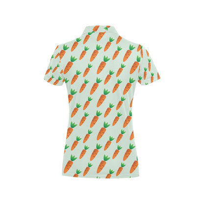 Carrot Pattern Print Design 05 Women's Polo Shirt