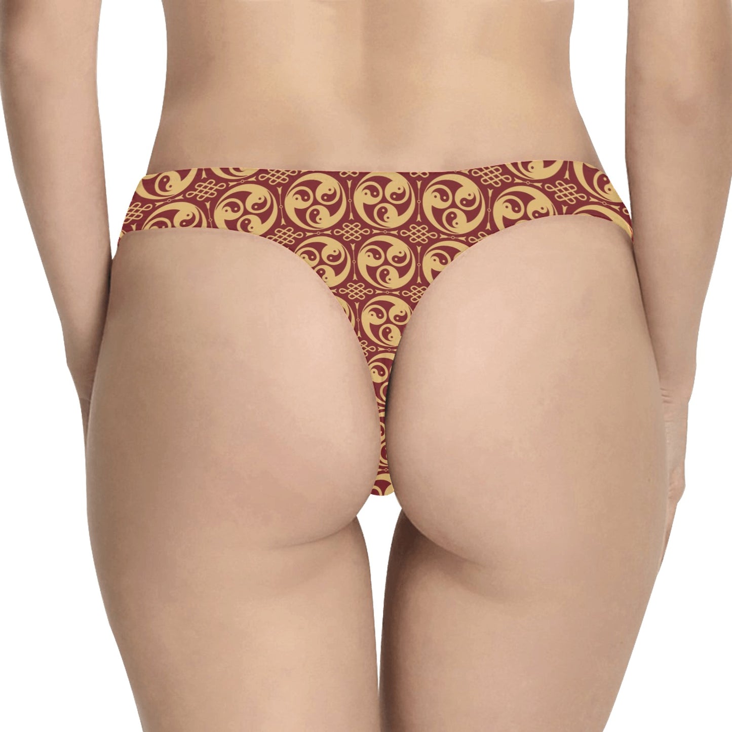 Yin Yang Style Pattern Design Print Women's Thongs