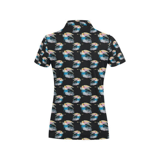 Angel with Wings Beautiful Design Print Women's Polo Shirt