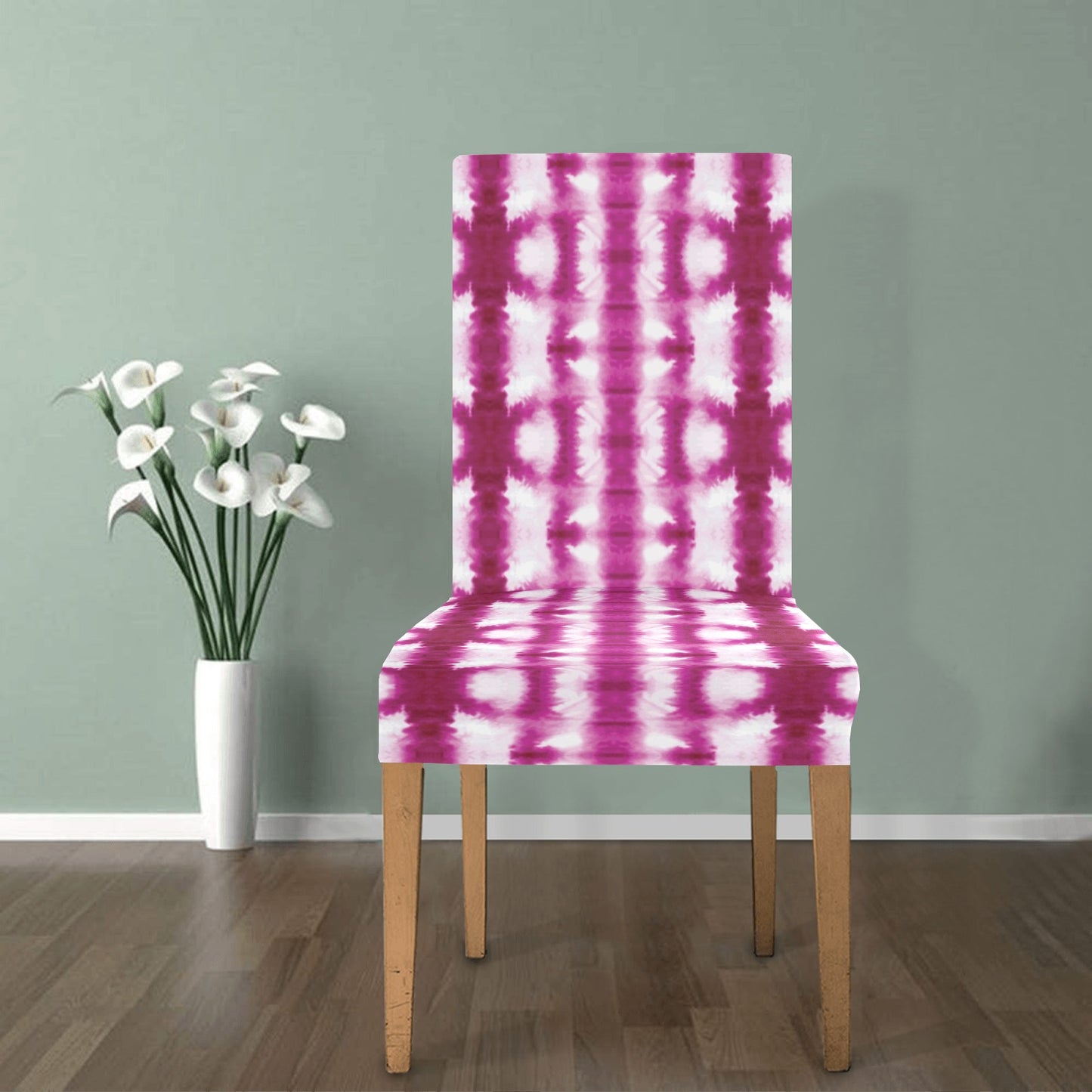 Tie Dye Dark Pink Print Design LKS303 Dining Chair Slipcover