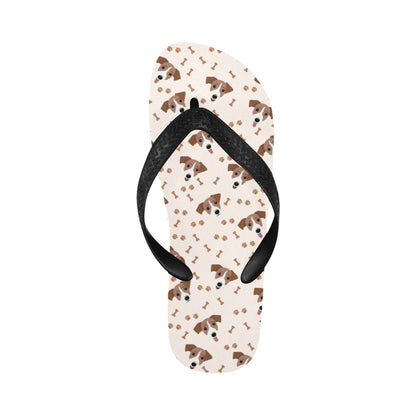 Russell Terriers Paw Print Design LKS303 Flip Flops