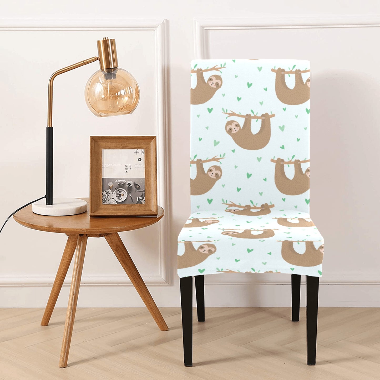 Sloth Print Design LKS308 Dining Chair Slipcover