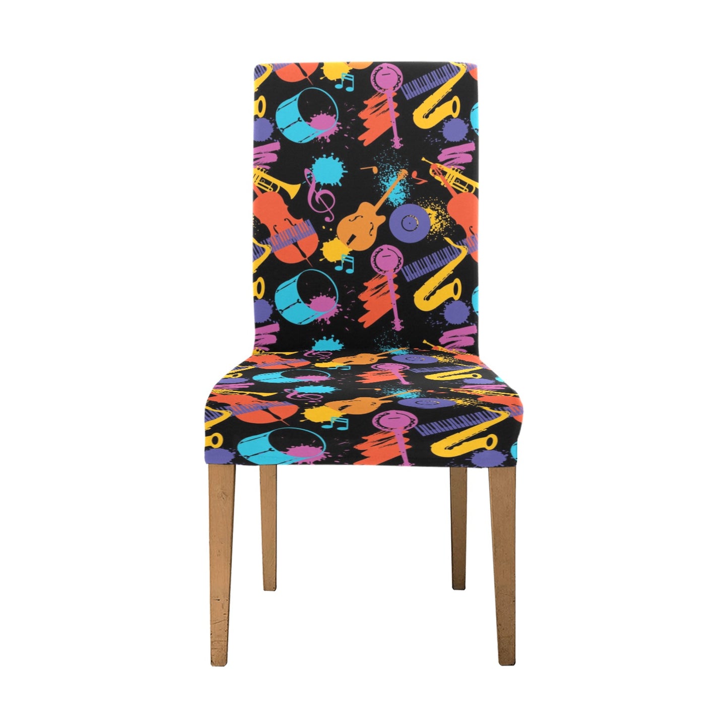 Saxophone Print Design LKS406 Dining Chair Slipcover