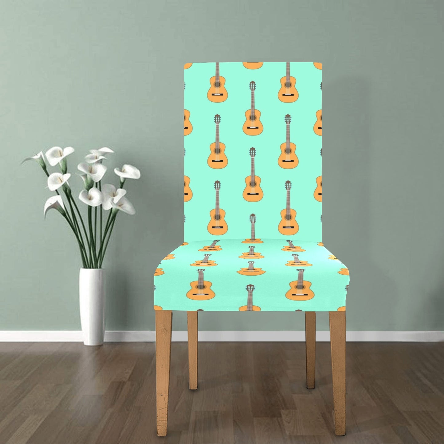 Acoustic Guitar Print Design LKS403 Dining Chair Slipcover