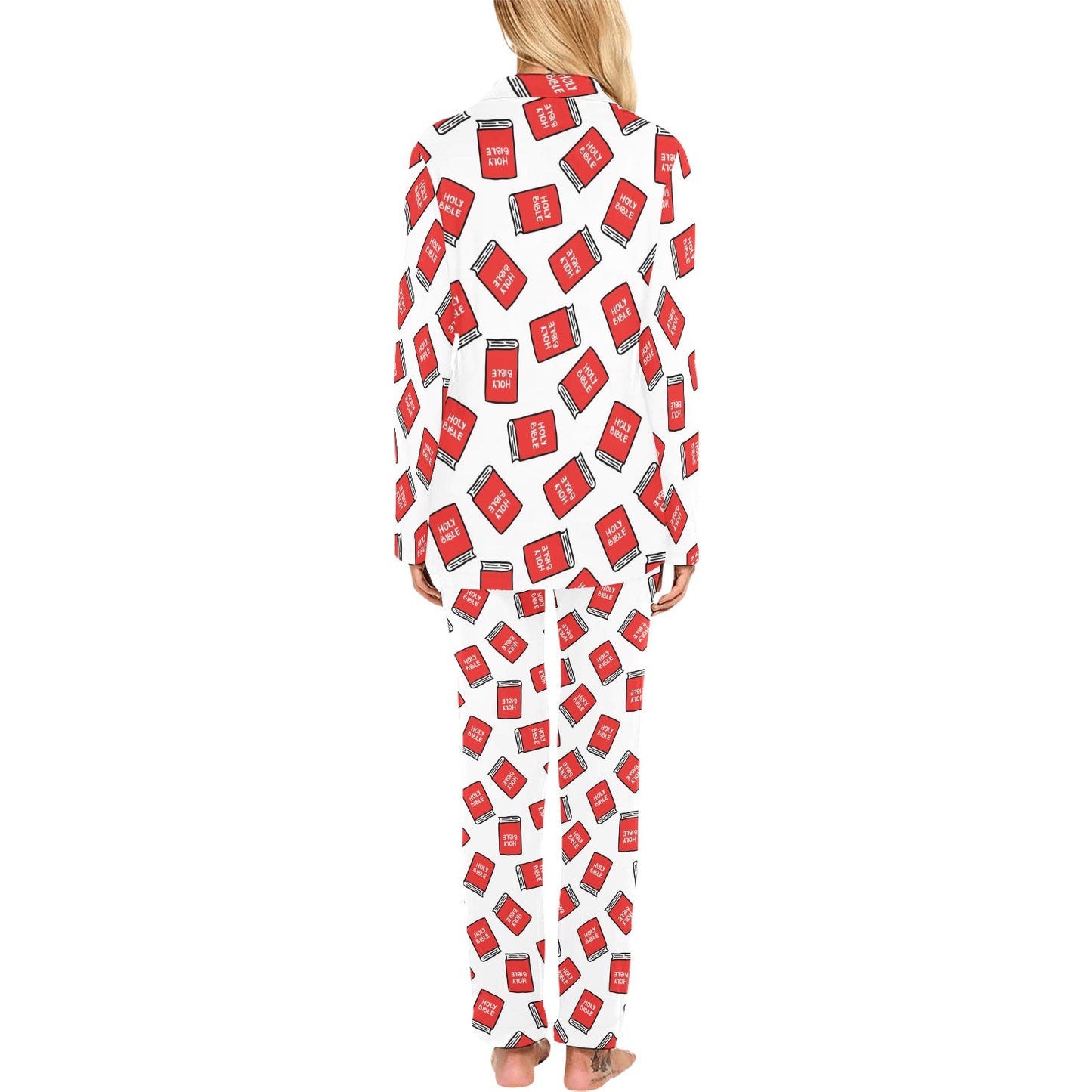 Bible Pattern Print Design 03 Women's Long Pajama Set