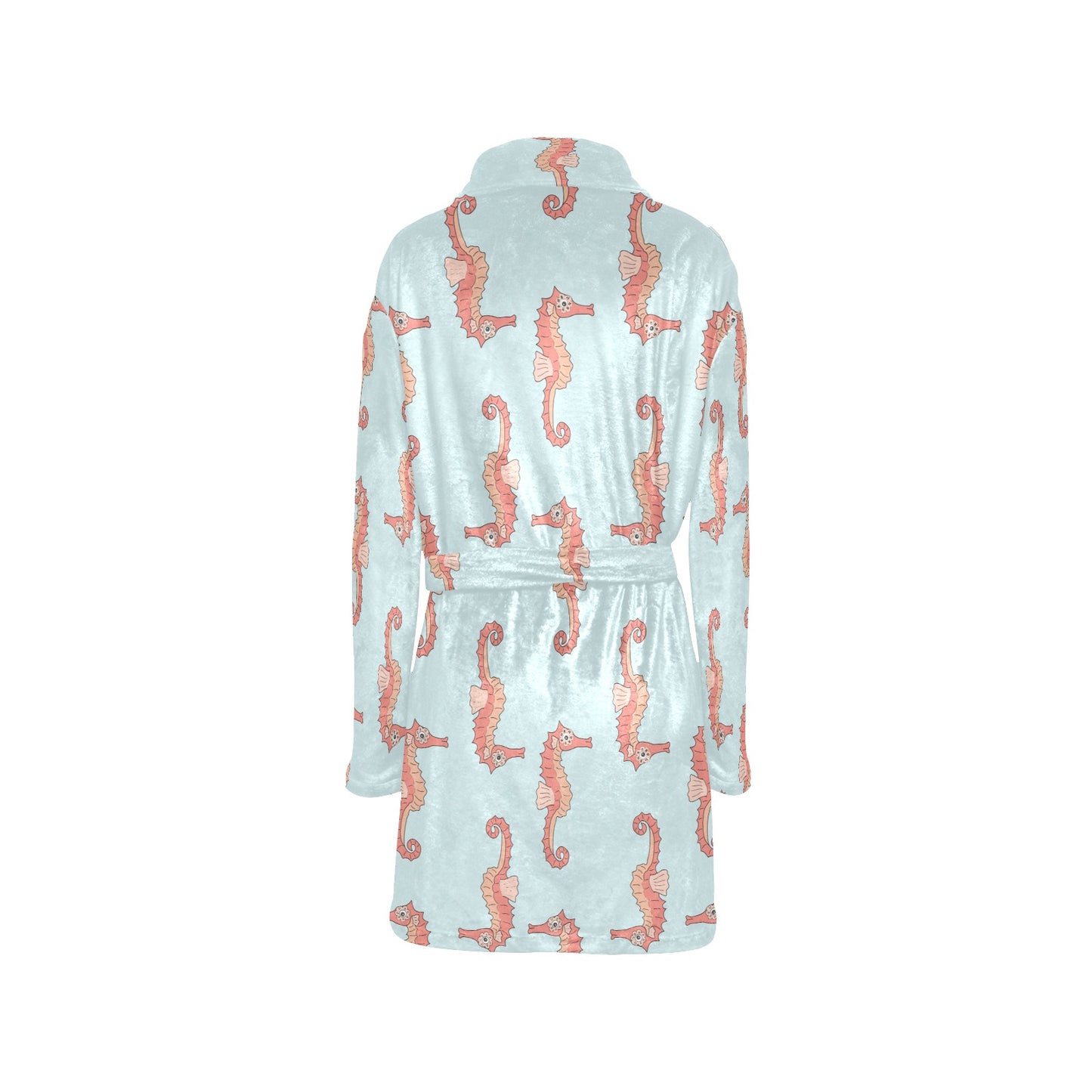 SeaHorse Pattern Print Design 01 Women's Fleece Robe