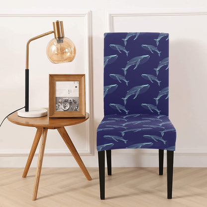 Blue Whale Print Design LKS402 Dining Chair Slipcover