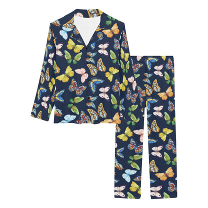 Butterfly Beautiful Print Pattern Women's Long Pajama Set