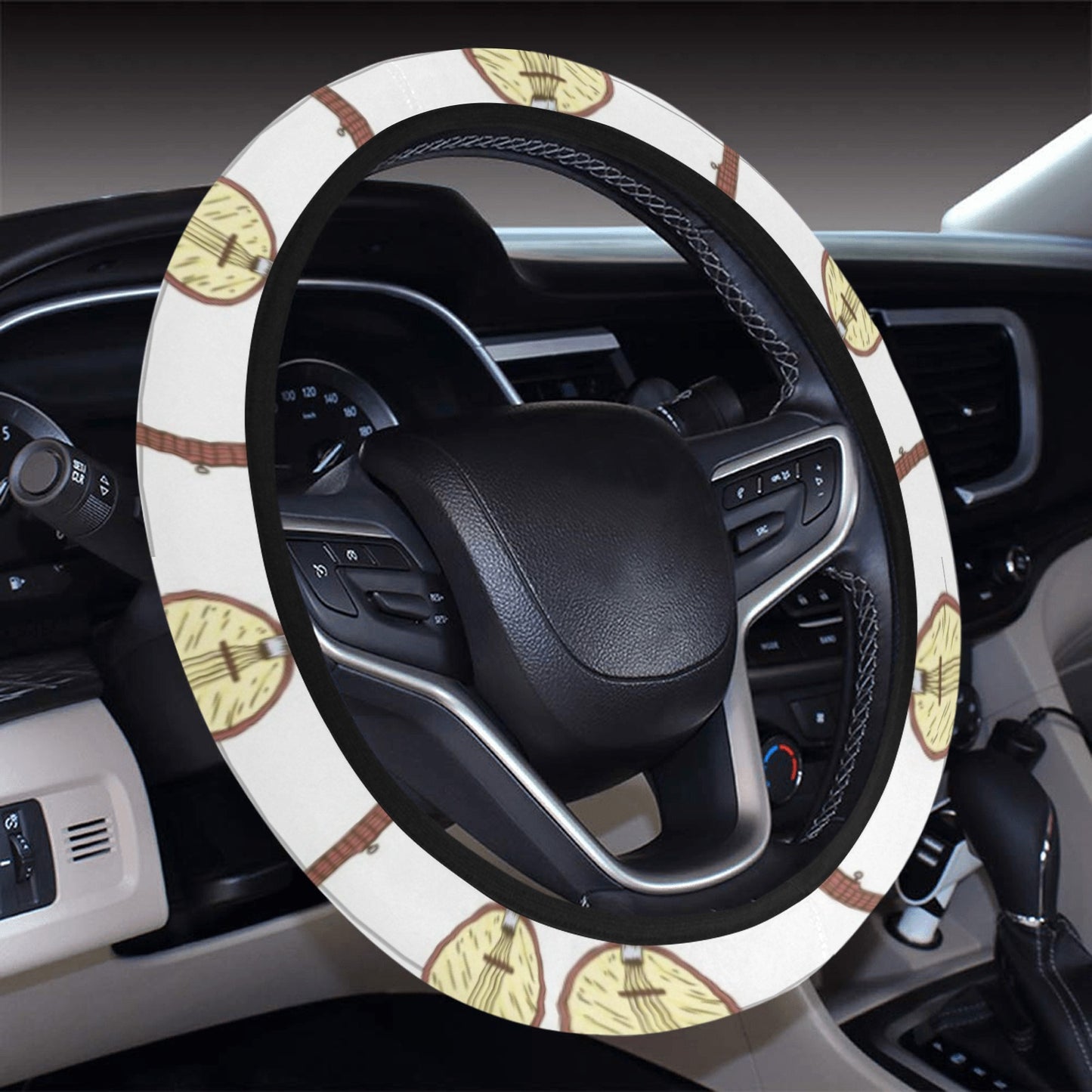 Banjo Print Design LKS402 Steering Wheel Cover with Elastic Edge