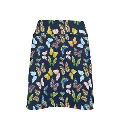 Butterfly Beautiful Print Pattern 17" Golf & Pickleball Skort with Pockets