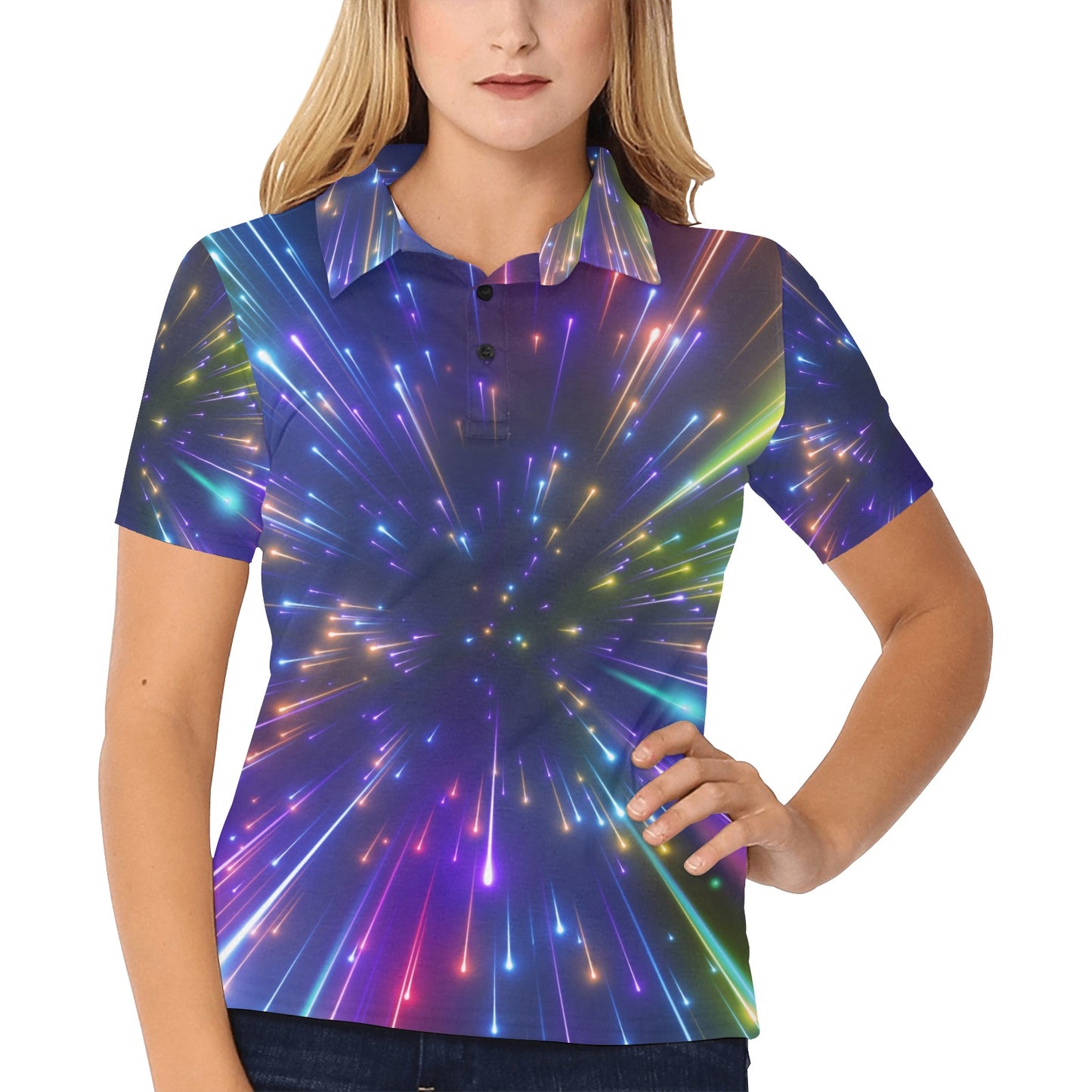 Celestial Rainbow Speed Light Women's Polo Shirt