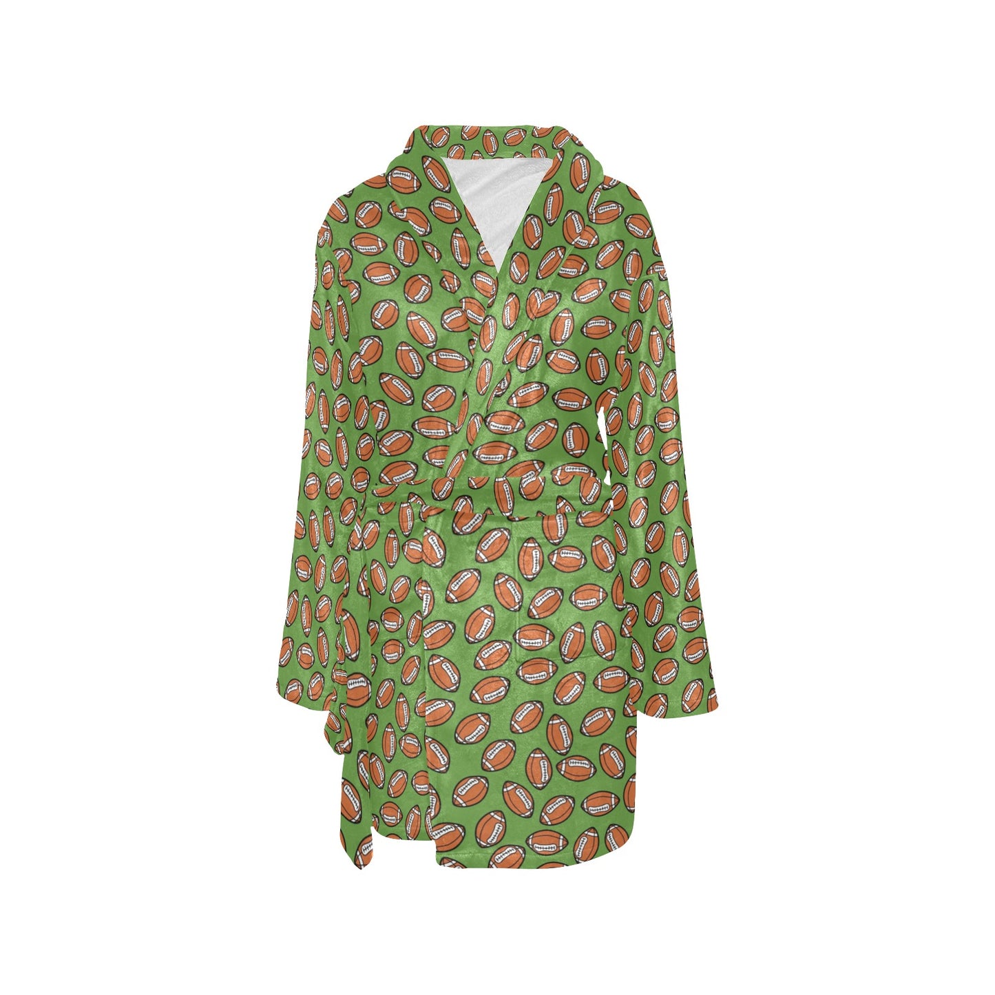 American Football on Green Design Women's Fleece Robe