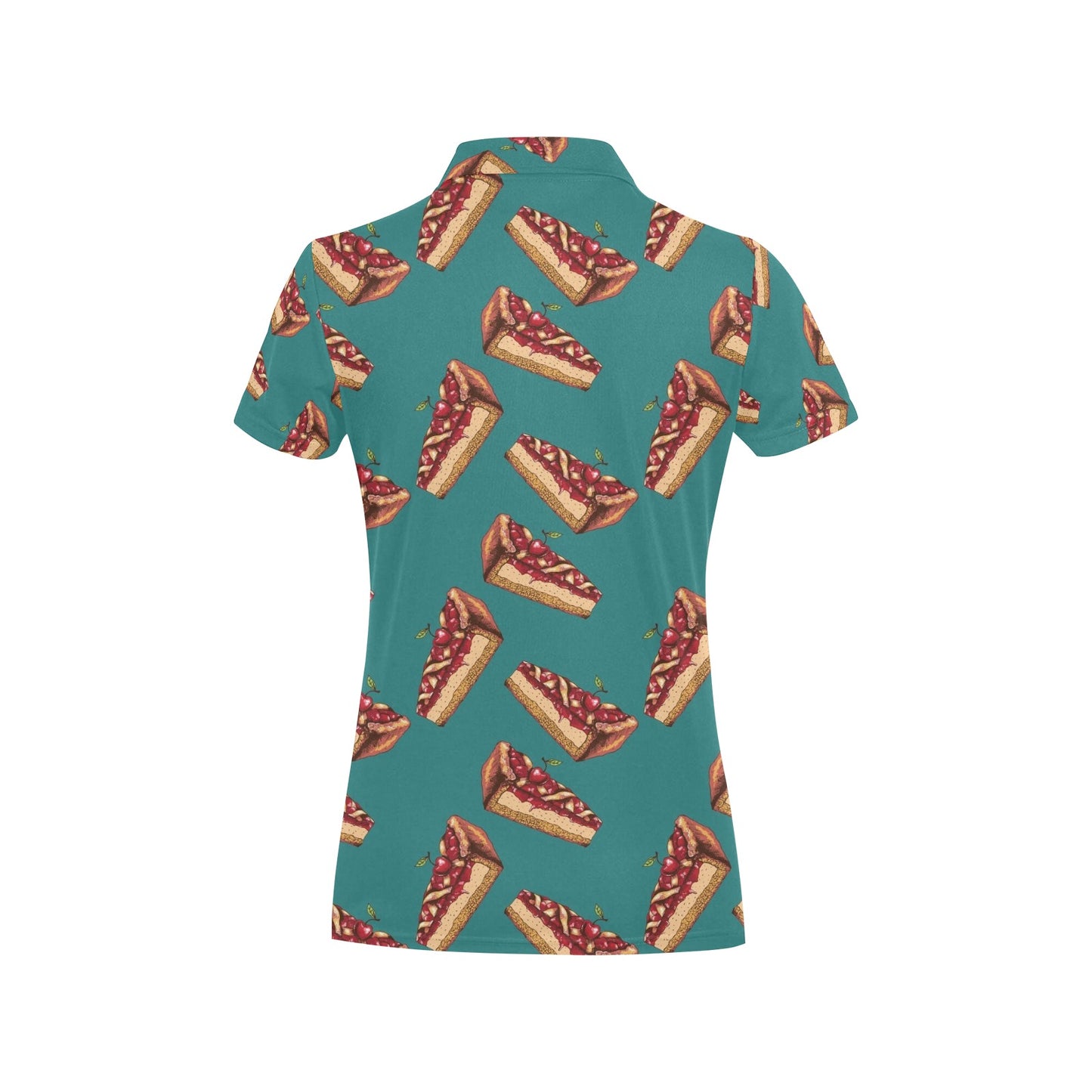 Cheesecake Cherry Pattern Print Design CK03 Women's Polo Shirt