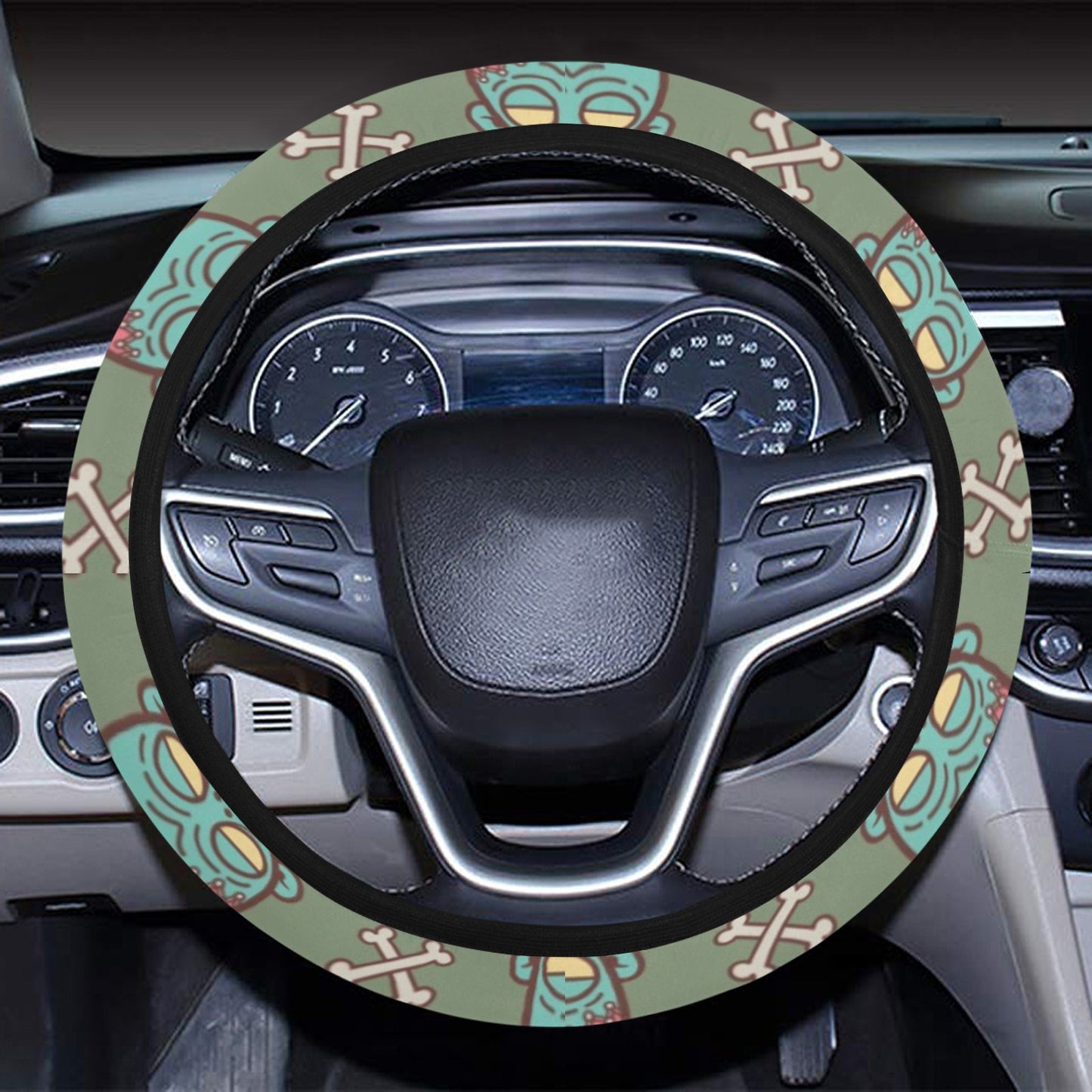 Zombie Print Design LKS301 Steering Wheel Cover with Elastic Edge