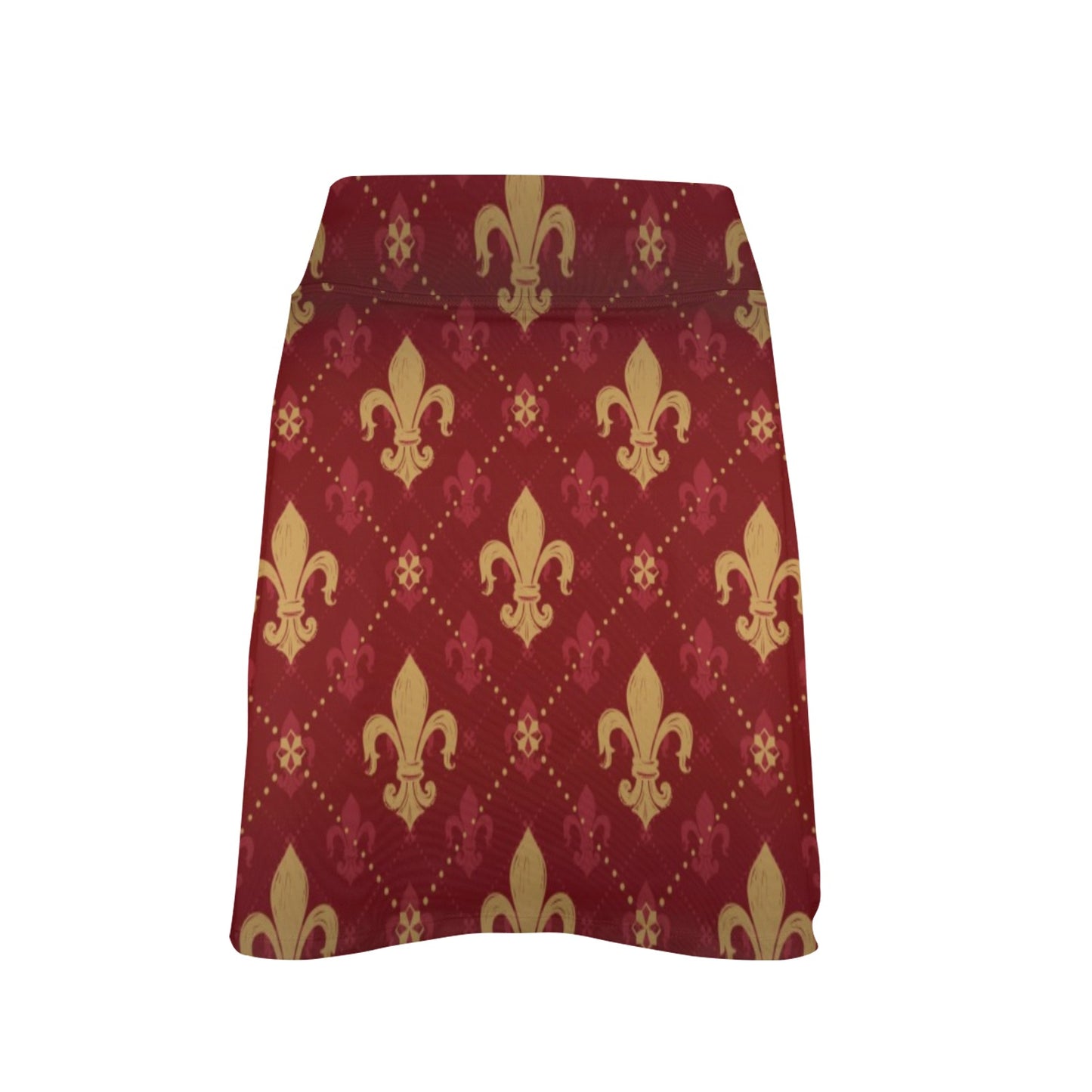Fleur De Lis Print Design LKS401 17" Golf & Pickleball Skort with Pockets