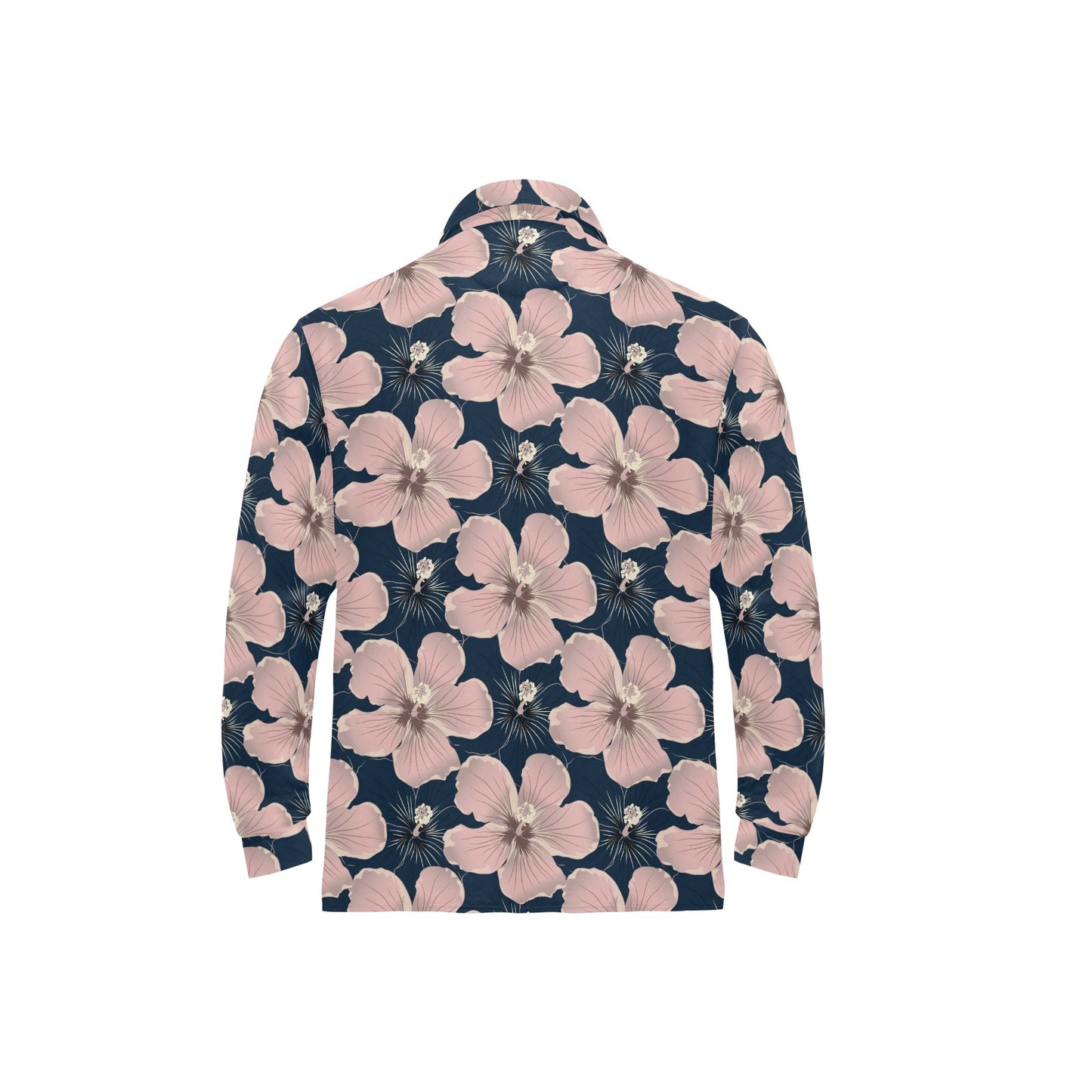 Plumeria Pattern Print Design PM018 Long Sleeve Polo Shirt For Men's