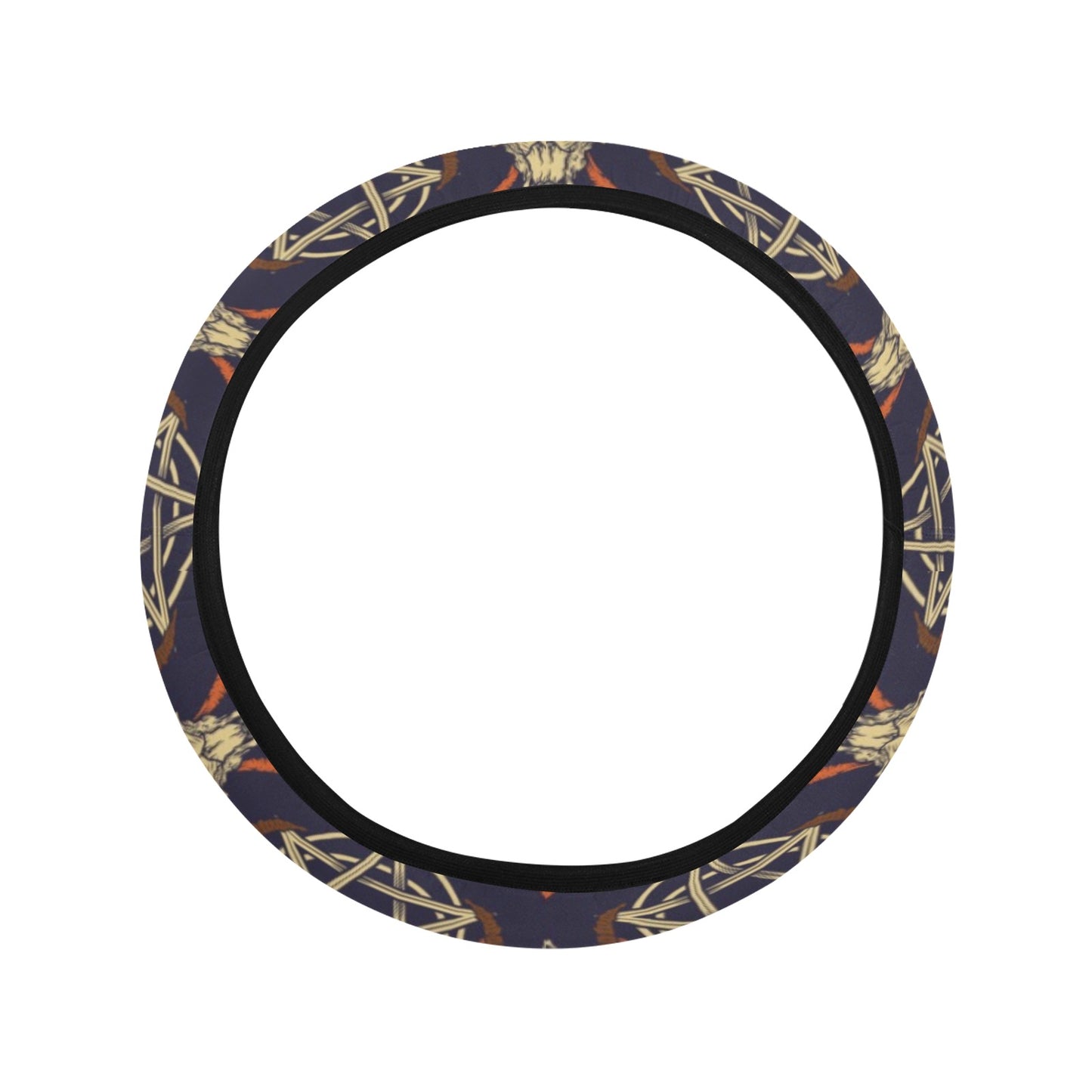 Buffalo Head Print Design LKS403 Steering Wheel Cover with Elastic Edge
