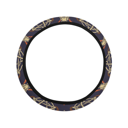 Buffalo Head Print Design LKS403 Steering Wheel Cover with Elastic Edge