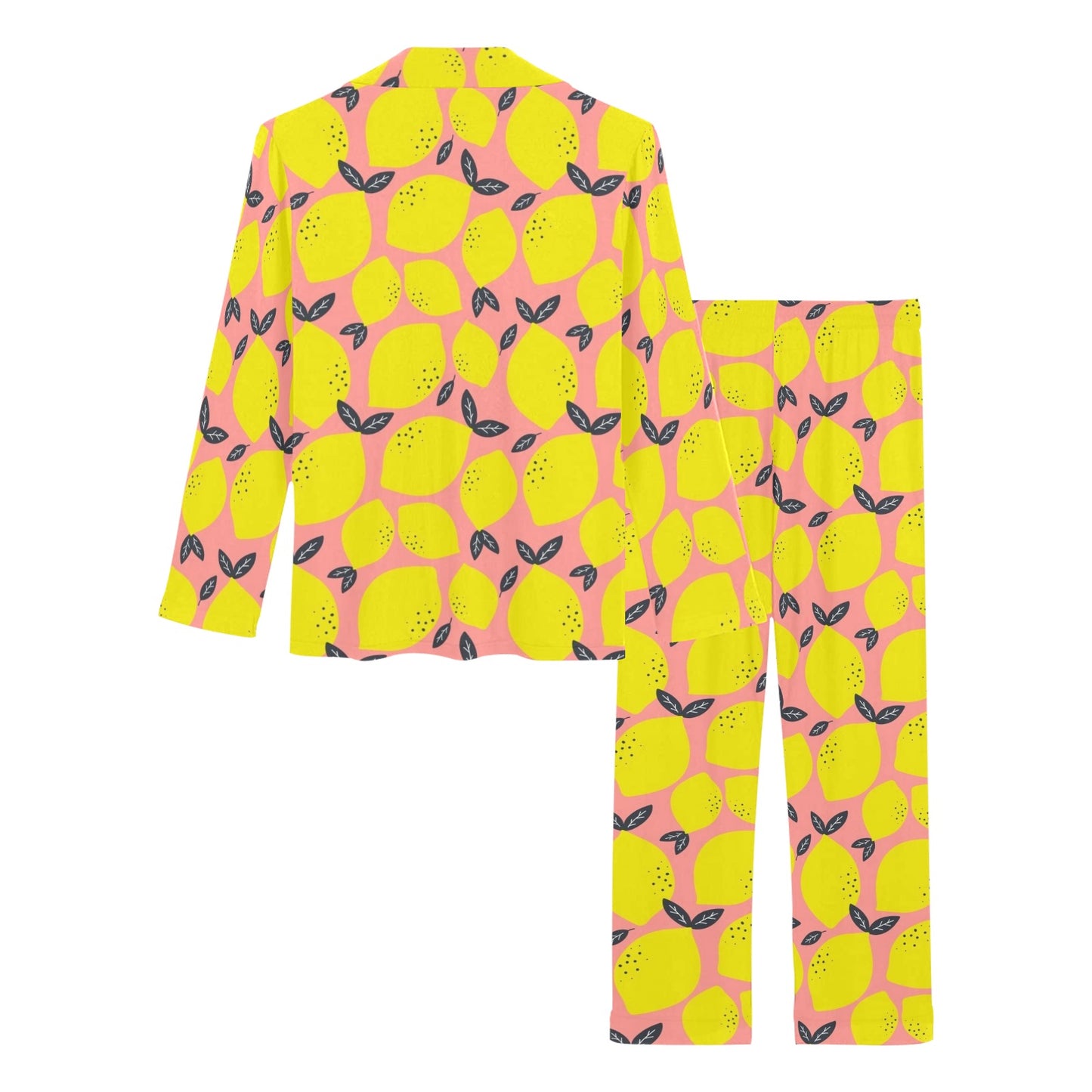 Lemon Pattern Print Design LM03 Women's Long Pajama Set