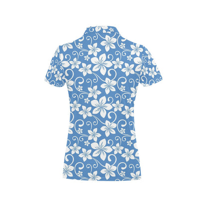 Hibiscus Pattern Print Design HB09 Women's Polo Shirt