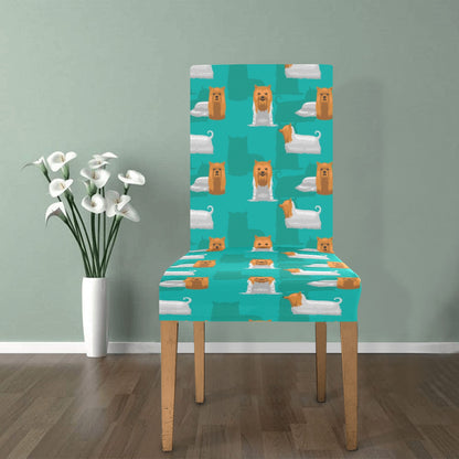 Silky Terriers Print Design LKS301 Dining Chair Slipcover