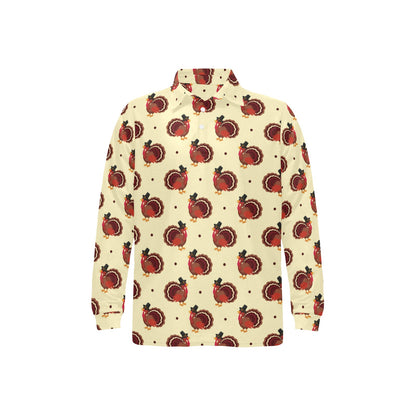 Thanksgiving Print Design LKS3010 Long Sleeve Polo Shirt For Men's