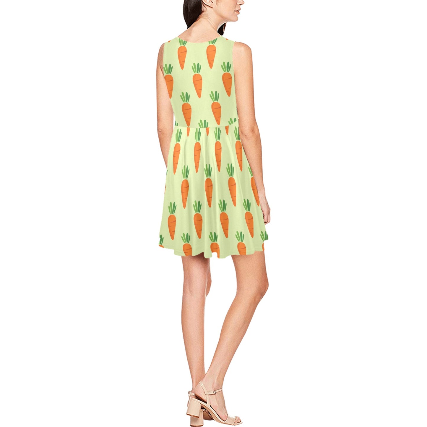 Carrot Pattern Print Design 02 Sleeveless Dress